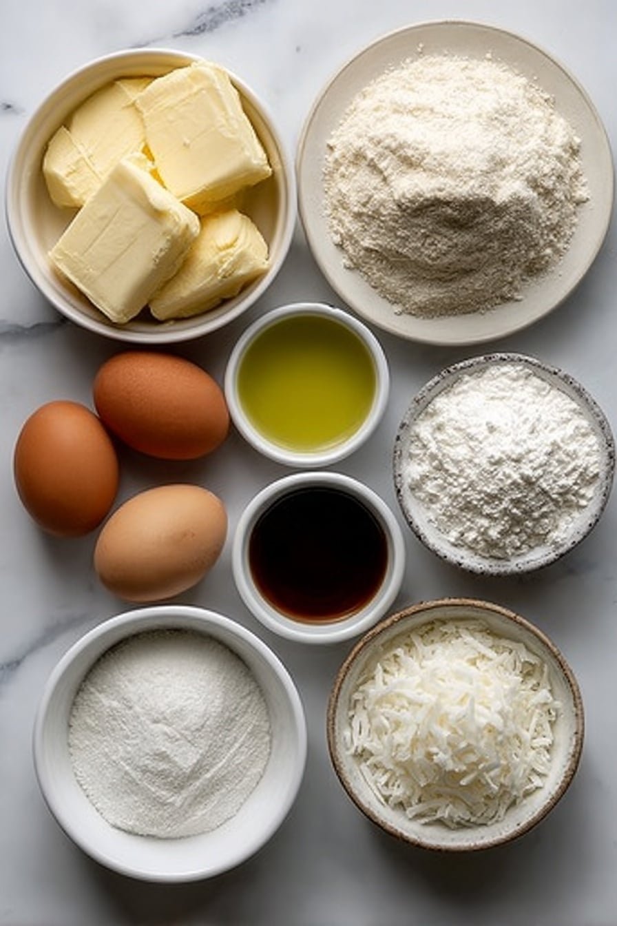 Pandan Mochi Donuts Recipe - Ingredients Image — Pandan Mochi Donuts, pandan mochi donuts recipe, tropical mochi donuts, pandan infused donuts, chewy mochi donuts