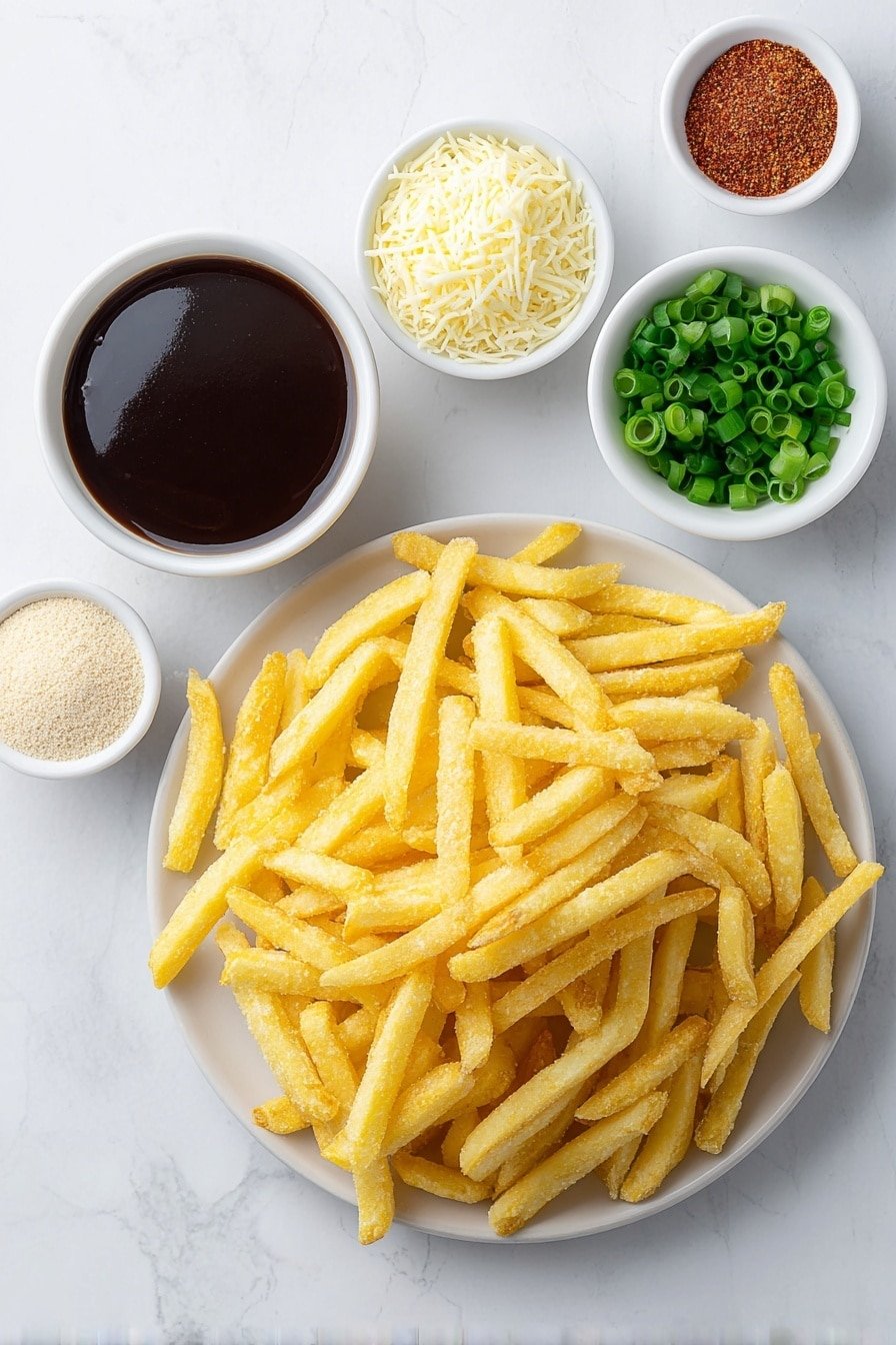 Louisiana Voodoo Fries Recipe - Ingredients Image — Louisiana Voodoo Fries, Cajun Fries with Gravy, Spicy Cajun French Fries, Easy Louisiana Fries Recipe, Comforting Cajun Snack