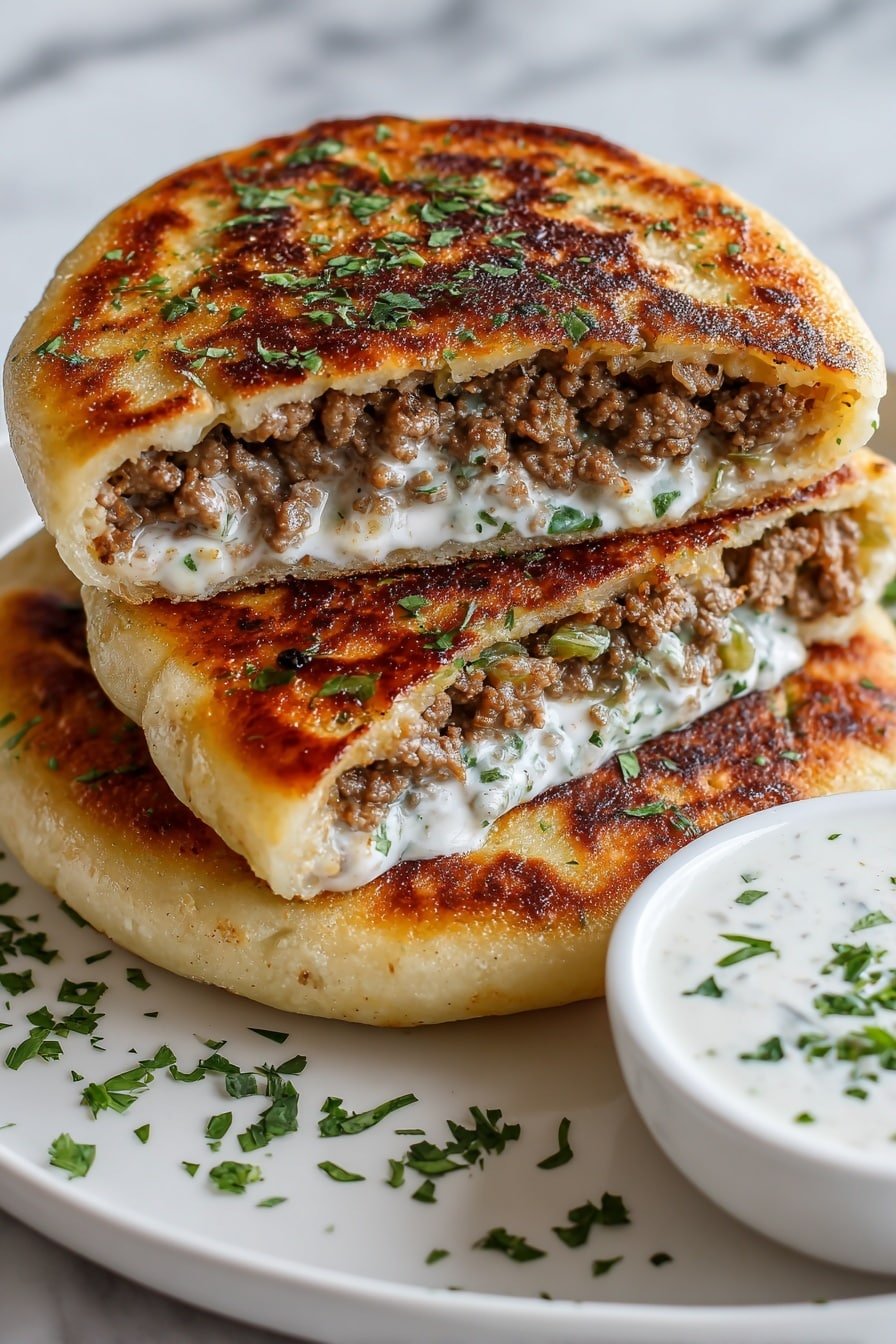 Crispy Lebanese Beef Pita Arayes Recipe - Article Image 1 — Crispy Lebanese Beef Pita Arayes, Lebanese beef pita recipe, grilled beef pita pockets, easy Lebanese meat sandwiches, savory Lebanese pita dishes