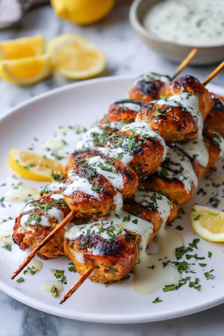 Flavorful Chicken Kofta with Garlic Yogurt Sauce Recipe
