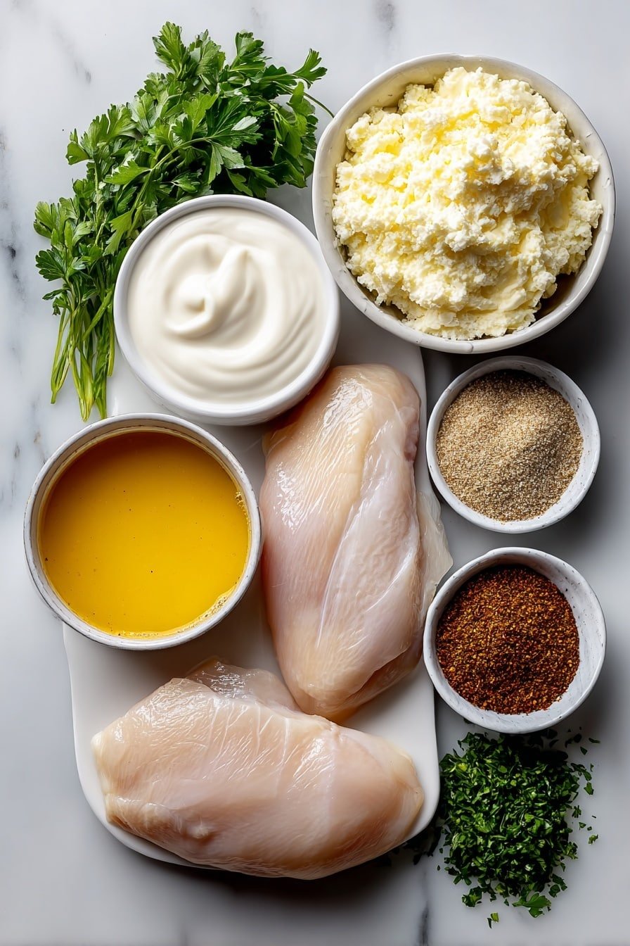 Crockpot Chicken with Creamy Gravy Recipe - Ingredients Image — Crockpot Chicken with Creamy Gravy, slow cooker chicken recipes, easy creamy chicken dinner, comfort food chicken recipes, simple crockpot chicken