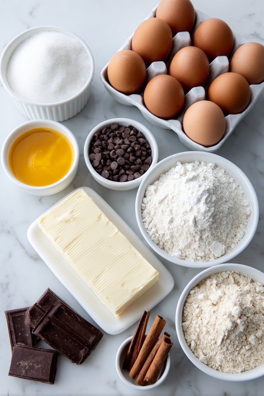 Chocolate Chip Cookie Dough Pumpkin Cheesecake Recipe - Ingredients Image — Chocolate Chip Cookie Dough Pumpkin Cheesecake, pumpkin cheesecake with cookie dough, fall dessert recipes, no-bake cookie dough cheesecake, autumn pumpkin treats