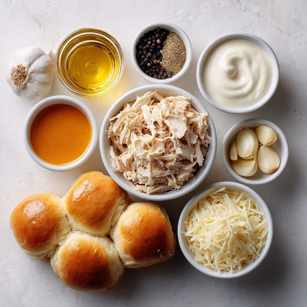 Buffalo Chicken Sliders Recipe - Ingredients Image — Buffalo Chicken Sliders, Buffalo Chicken Sliders recipe, easy Buffalo chicken sliders, spicy chicken sliders, crowd-pleasing sliders