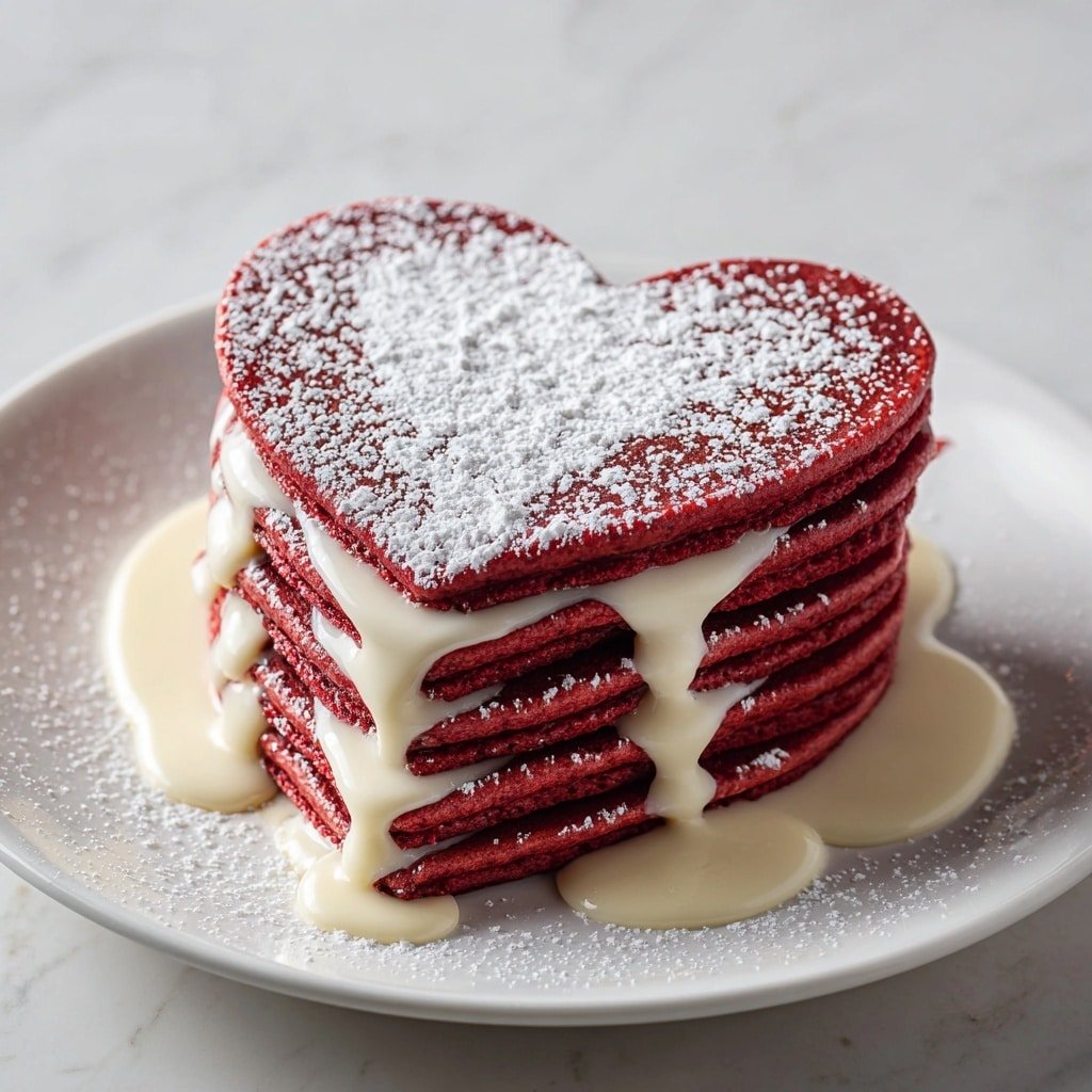 Red Velvet Heart-Shaped Pancakes Recipe - Article Image 1 — Red Velvet Heart-Shaped Pancakes, heart-shaped pancakes recipe, Valentine's breakfast ideas, cocoa-infused pancakes, easy red velvet pancake recipe