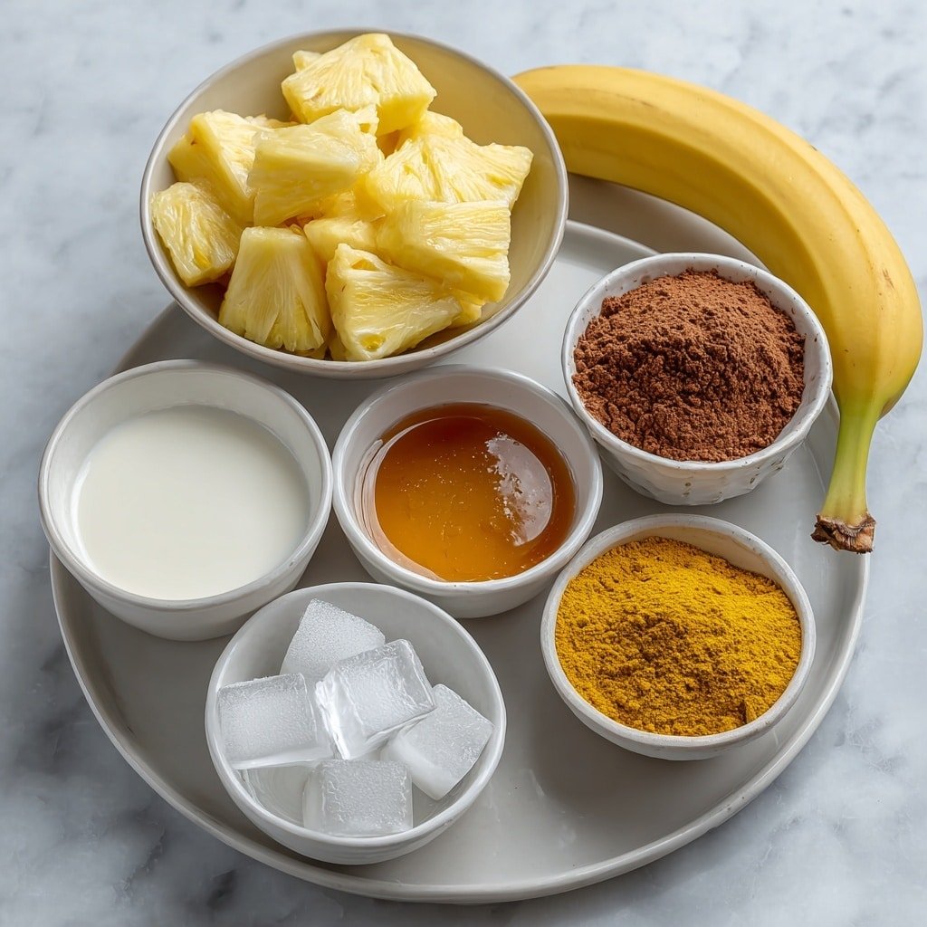 Protein Pineapple Turmeric Smoothie Recipe - Ingredients Image — Protein Pineapple Turmeric Smoothie, healthy tropical smoothie, quick nutritious smoothie, turmeric detox drink, protein booster smoothie