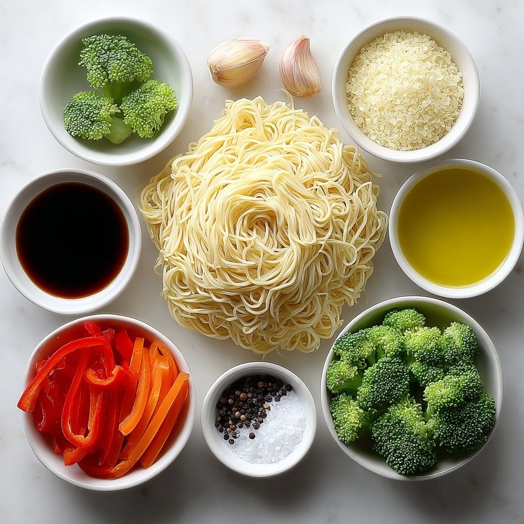 Vegetable Stir-Fry Noodles Recipe - Ingredients Image — Vegetable Stir-Fry Noodles, vegetable stir-fry recipe, quick stir-fry dinner, healthy noodle dish, vegetarian stir-fry ideas