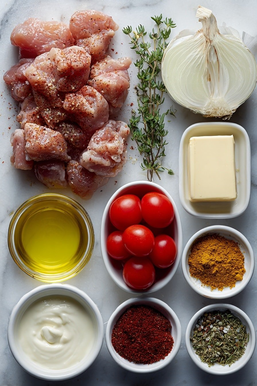 Spicy Butter Chicken Recipe - Ingredients Image — Spicy Butter Chicken, spicy butter chicken recipe, homemade butter chicken, easy spicy chicken dish, restaurant-style butter chicken