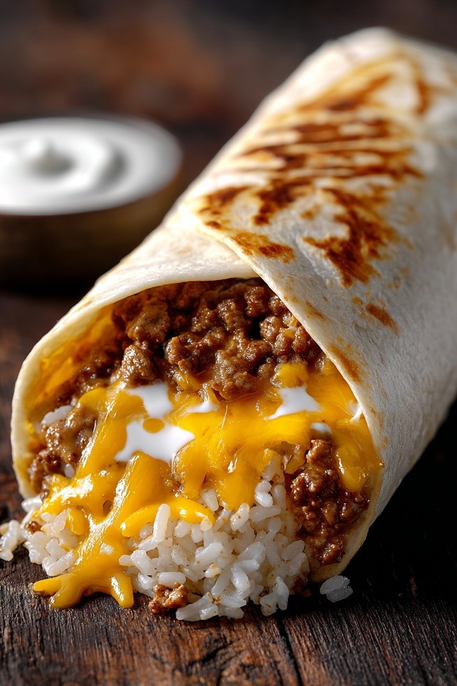 Grilled Cheese Burrito Recipe - Article Image 1 — Grilled Cheese Burrito, cheesy burrito recipe, easy grilled cheese meal, comfort food burrito, savory snack ideas