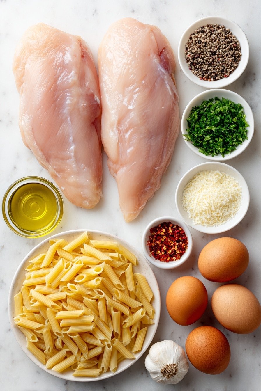 Honey Pepper Chicken Pasta Recipe - Ingredients Image — Honey Pepper Chicken Pasta, easy chicken pasta recipes, quick dinner ideas, flavorful pasta dishes, honey pepper chicken