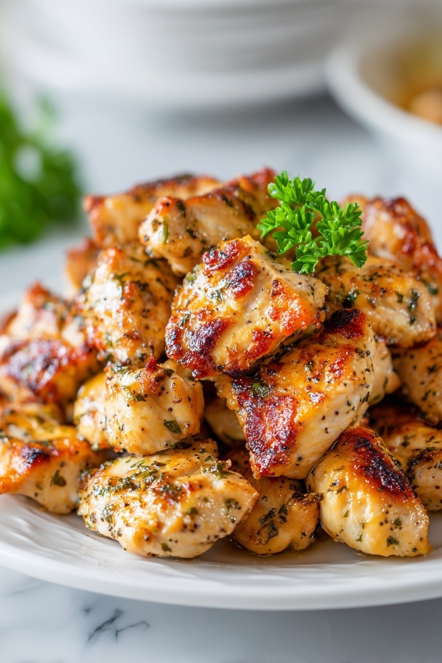 Garlic Butter Chicken Bites Recipe - Article Image 1 — Garlic Butter Chicken Bites, garlic butter chicken dinner, easy chicken recipes, quick weeknight chicken, juicy garlic chicken pieces