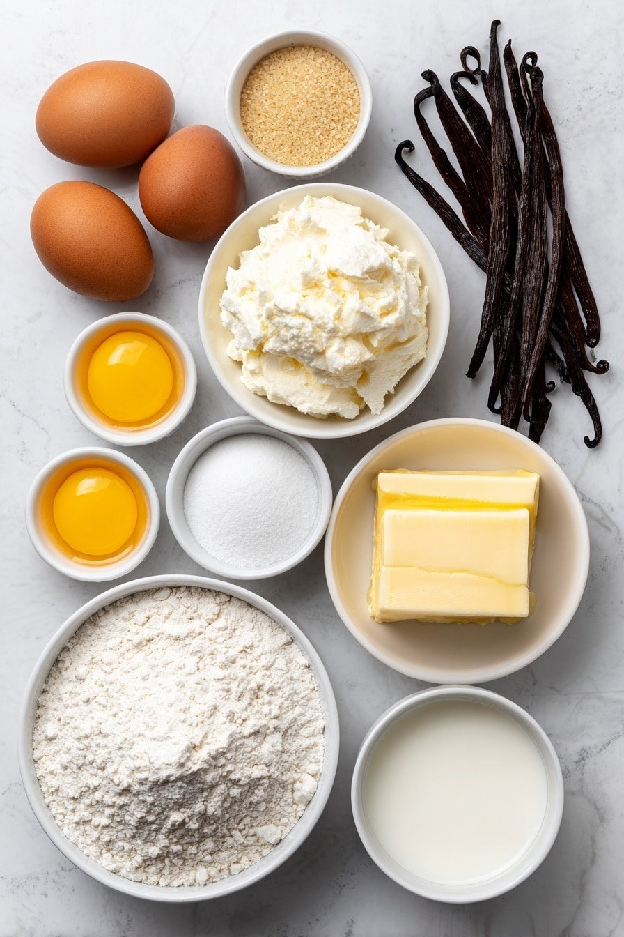 Crème Brûlée Donuts Recipe - Ingredients Image — Crème Brûlée Donuts, crème brûlée dessert, caramelized donut recipe, custard-filled donuts, elegant brunch desserts