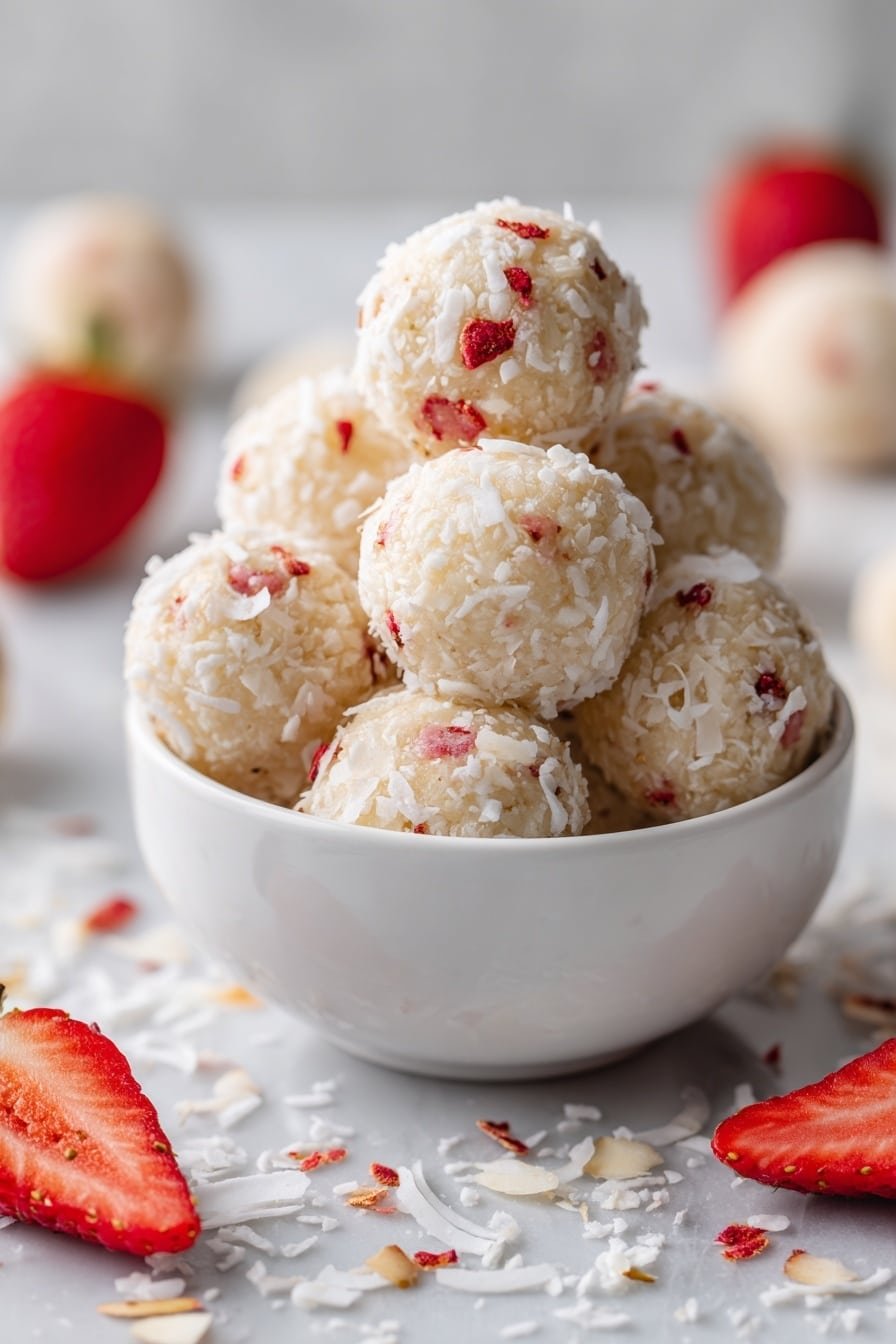 No-Bake Strawberry Protein Balls Recipe - Article Image 2 — No-Bake Strawberry Protein Balls, healthy fruit protein snacks, quick no-bake energy bites, easy strawberry protein balls, homemade protein ball recipes