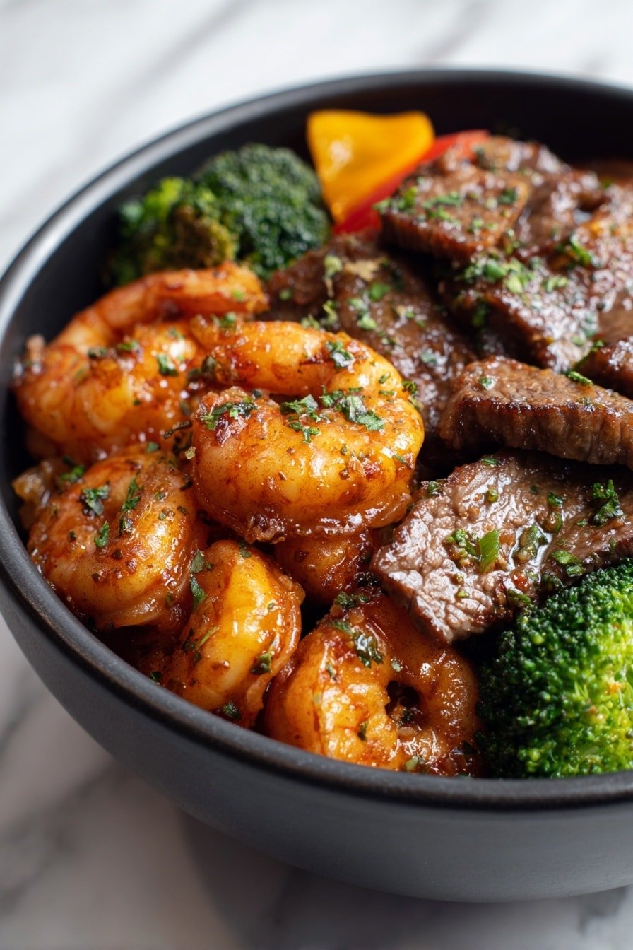 Steak and Shrimp Stir Fry Recipe - Article Image 1 — Steak and Shrimp Stir Fry, stir fry with steak and shrimp, quick stir fry recipes, easy surf and turf stir fry, flavorful stir fry dinner