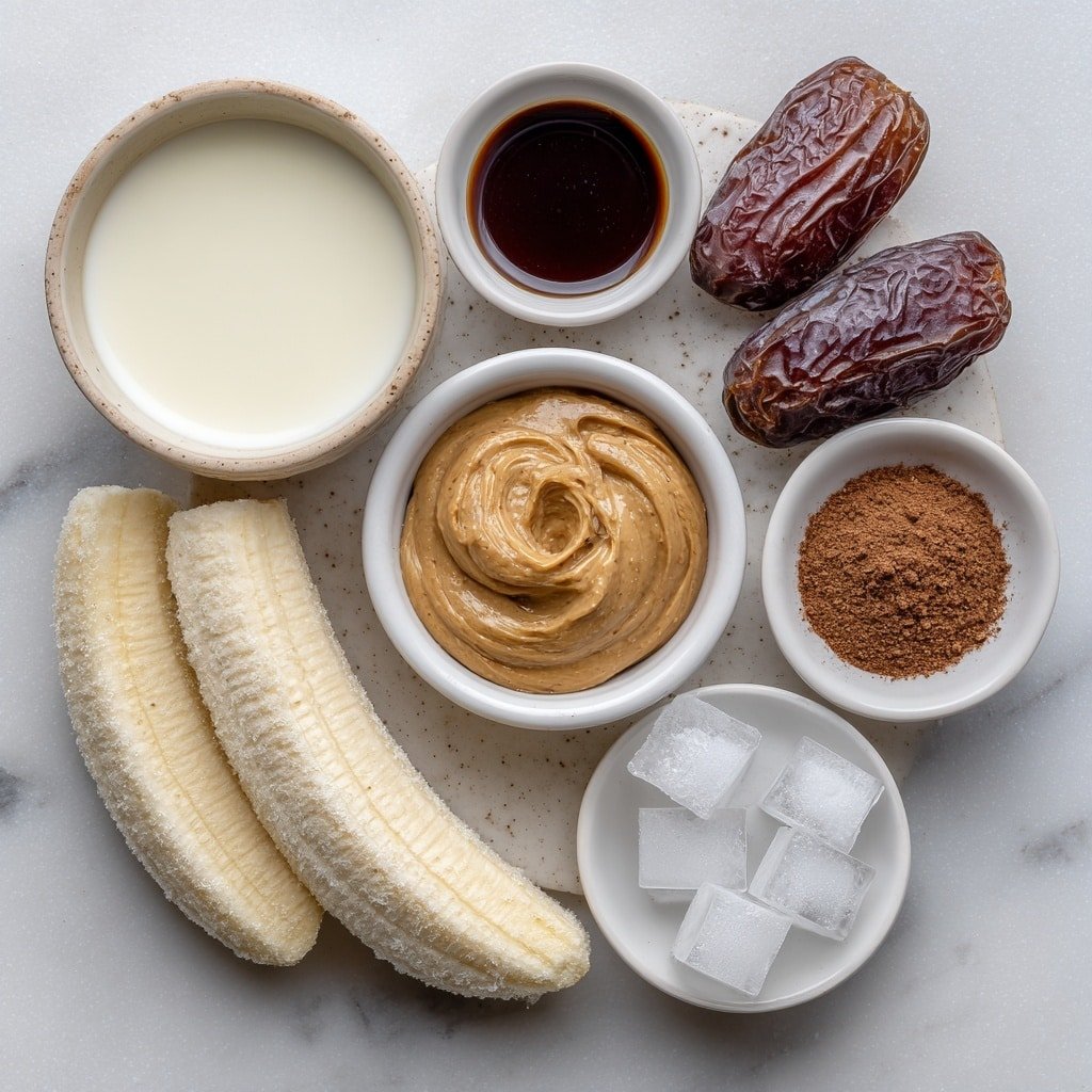 Creamy Coffee Banana Smoothie Recipe - Ingredients Image — Creamy Coffee Banana Smoothie, coffee banana smoothie, coffee banana shake, banana coffee drink, energizing breakfast smoothie