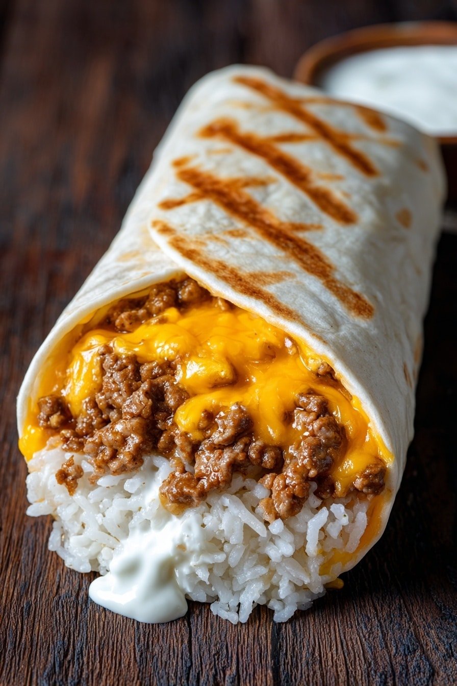 Grilled Cheese Burrito Recipe - Article Image 2 — Grilled Cheese Burrito, cheesy burrito recipe, easy grilled cheese meal, comfort food burrito, savory snack ideas