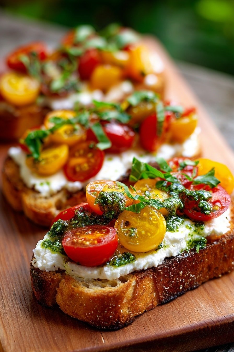 Burrata and Tomato Bruschetta Recipe - Article Image 2 — Burrata and Tomato Bruschetta, Italian appetizer recipes, easy bruschetta ideas, fresh tomato and burrata snack, elegant party appetizers