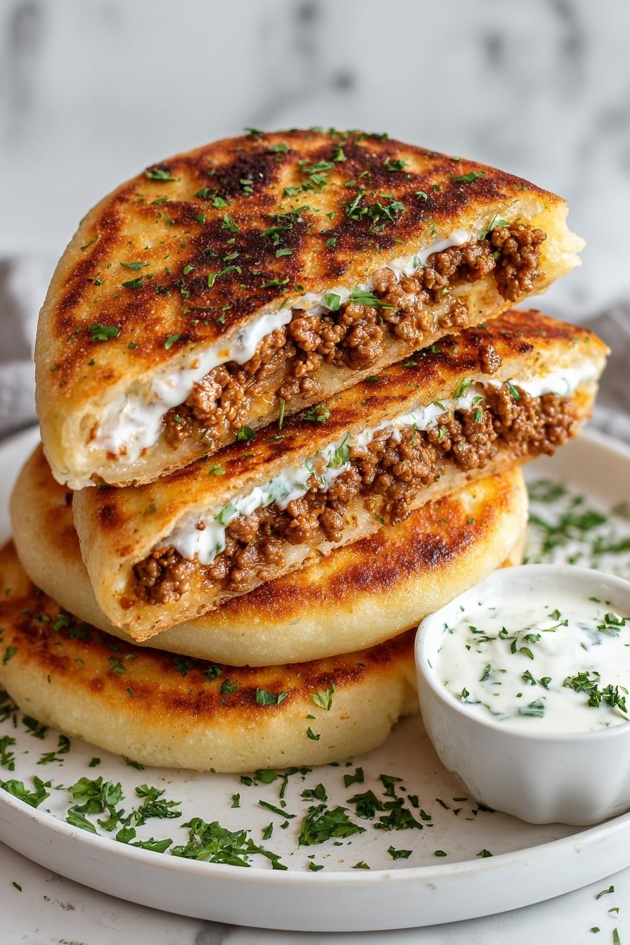 Crispy Lebanese Beef Pita Arayes Recipe - Article Image 2 — Crispy Lebanese Beef Pita Arayes, Lebanese beef pita recipe, grilled beef pita pockets, easy Lebanese meat sandwiches, savory Lebanese pita dishes