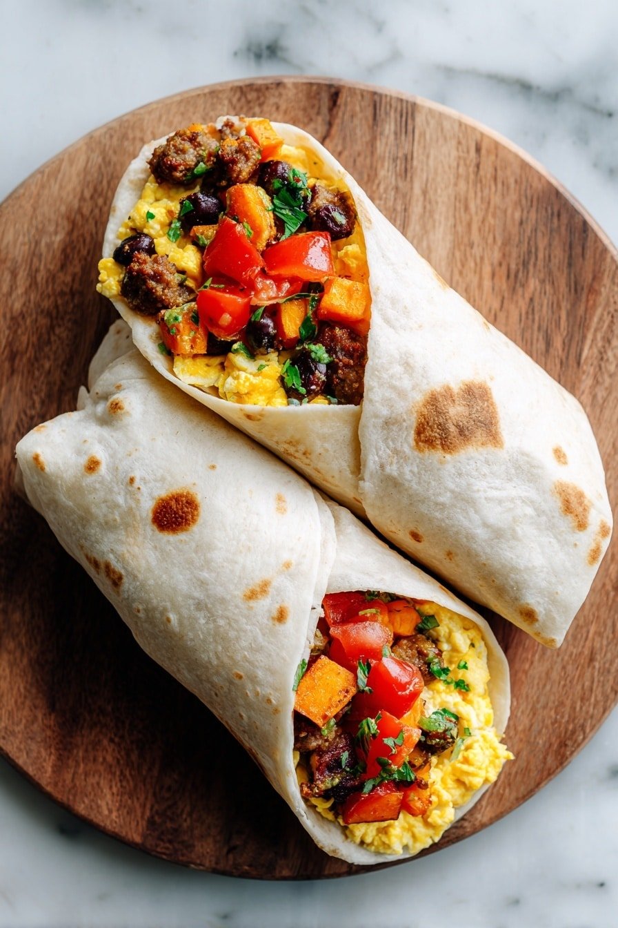 Sweet Potato Breakfast Burritos Recipe - Article Image 1 — Sweet Potato Breakfast Burritos, healthy breakfast burritos, easy breakfast ideas, make-ahead breakfast recipes, vegan breakfast burritos