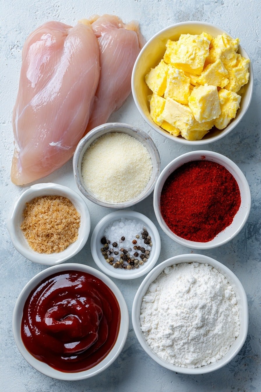 Kansas City BBQ Chicken Grilled Recipe - Ingredients Image — Kansas City BBQ Chicken Grilled, smoky BBQ chicken, grilled chicken recipe, Kansas City barbecue, easy grilled chicken dinner