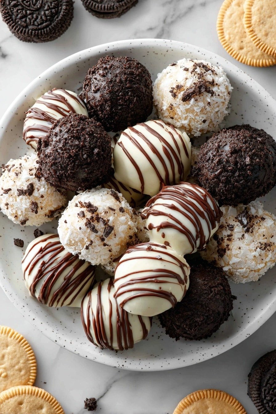Chocolate-Dipped Oreo Balls Recipe - Article Image 1 — Chocolate-Dipped Oreo Balls, Oreo Truffles, No-Bake Oreo Desserts, Easy Oreo Treats, Chocolate-Covered Oreo Bites