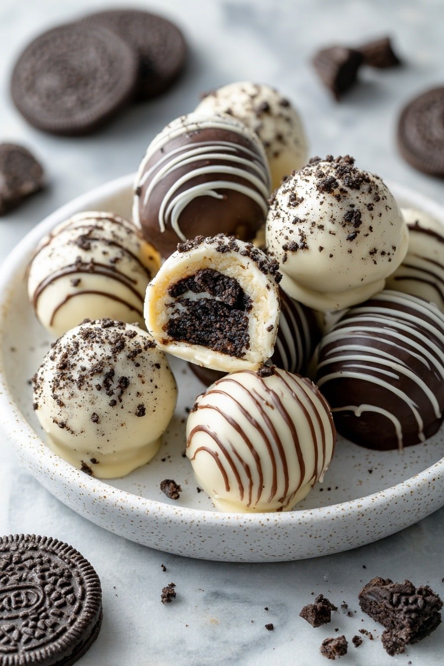 Chocolate-Dipped Oreo Balls Recipe - Article Image 2 — Chocolate-Dipped Oreo Balls, Oreo Truffles, No-Bake Oreo Desserts, Easy Oreo Treats, Chocolate-Covered Oreo Bites