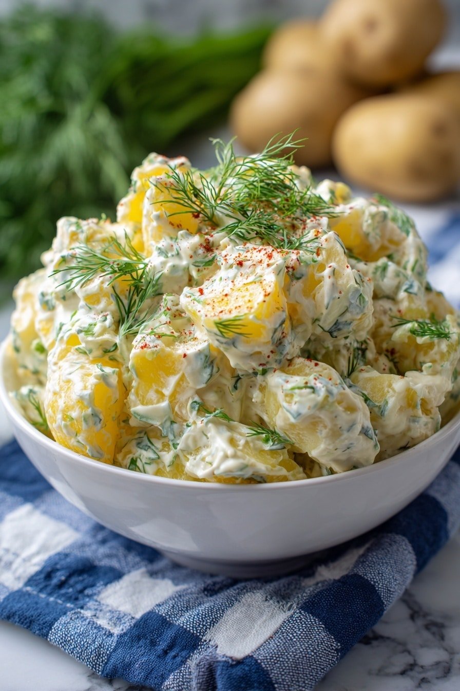 Creamy Southern Potato Salad Recipe - Article Image 1 — Creamy Southern Potato Salad, Southern potato salad recipe, classic potato salad, comforting Southern dishes, easy potato salad