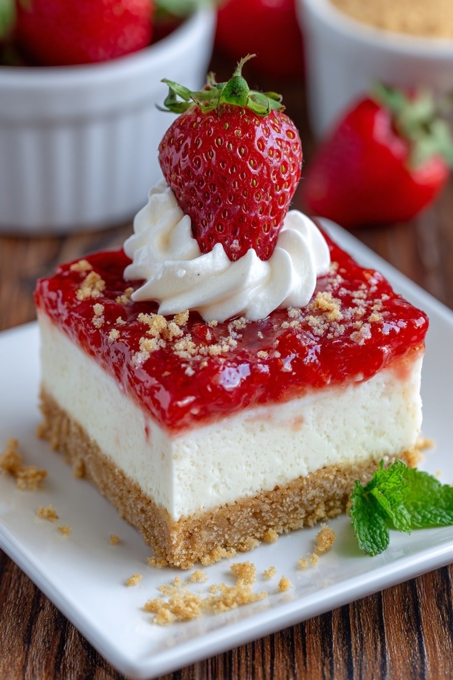 Strawberry Cheesecake Dump Cake Recipe - Article Image 2 — Strawberry Cheesecake Dump Cake, easy strawberry dessert, no-bake cheesecake cake, fruit dump cake recipe, crowd-pleasing strawberry dessert