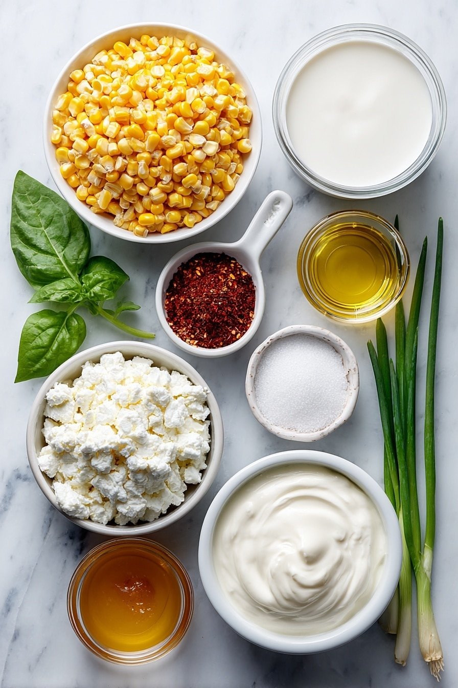 Savory Corn Panna Cotta with Chili Lime Drizzle Recipe - Ingredients Image — Savory Corn Panna Cotta with Chili Lime Drizzle, corn panna cotta recipe, savory panna cotta ideas, chili lime sauce recipe, summer appetizer recipes