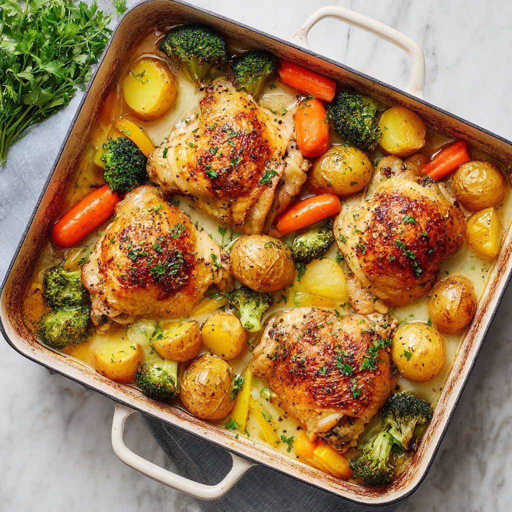 Creamy Chicken Sheet Pan Dinner Recipe - Article Image 1 — Creamy Chicken Sheet Pan Dinner, easy sheet pan chicken recipe, flavorful weeknight chicken dinner, baked creamy chicken with vegetables, one-pan chicken with herbs