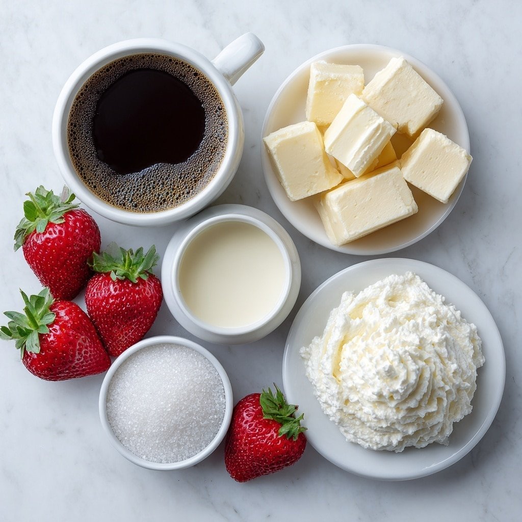 Strawberry Latte Recipe - Ingredients Image — Strawberry Latte, Strawberry Latte recipe, how to make strawberry latte, easy strawberry latte, fruity coffee drinks