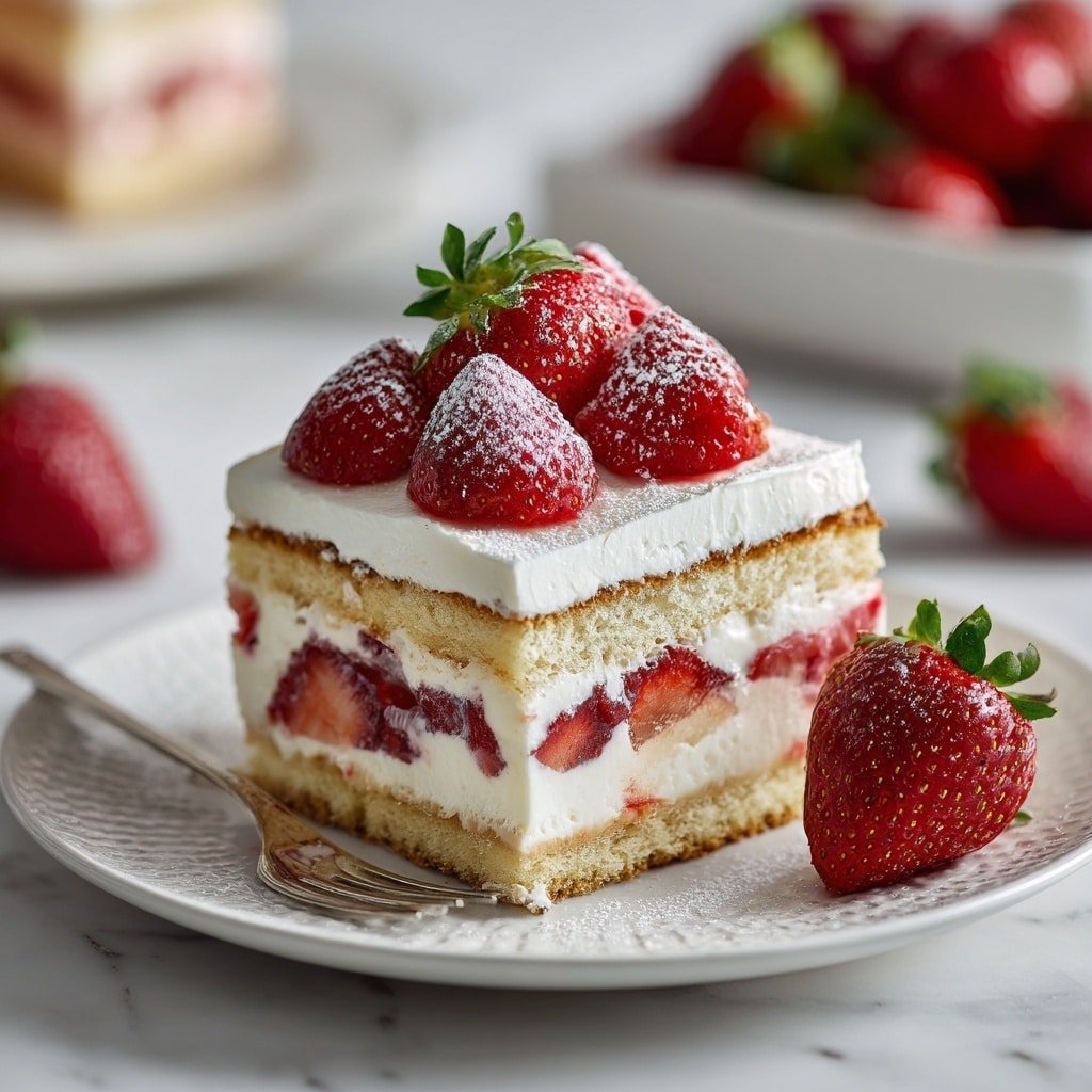 Strawberry Tiramisu Recipe - Article Image 2 — Strawberry Tiramisu, Strawberry Tiramisu dessert, no-bake strawberry dessert, easy strawberry tiramisu, creamy strawberry layered dessert