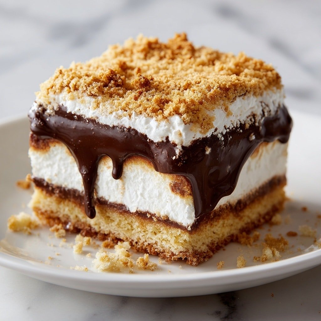 Frozen S'mores Dessert Recipe - Article Image 1 — Frozen S'mores Dessert, s'mores dessert, no-bake summer dessert, chocolate marshmallow treat, layered frozen dessert