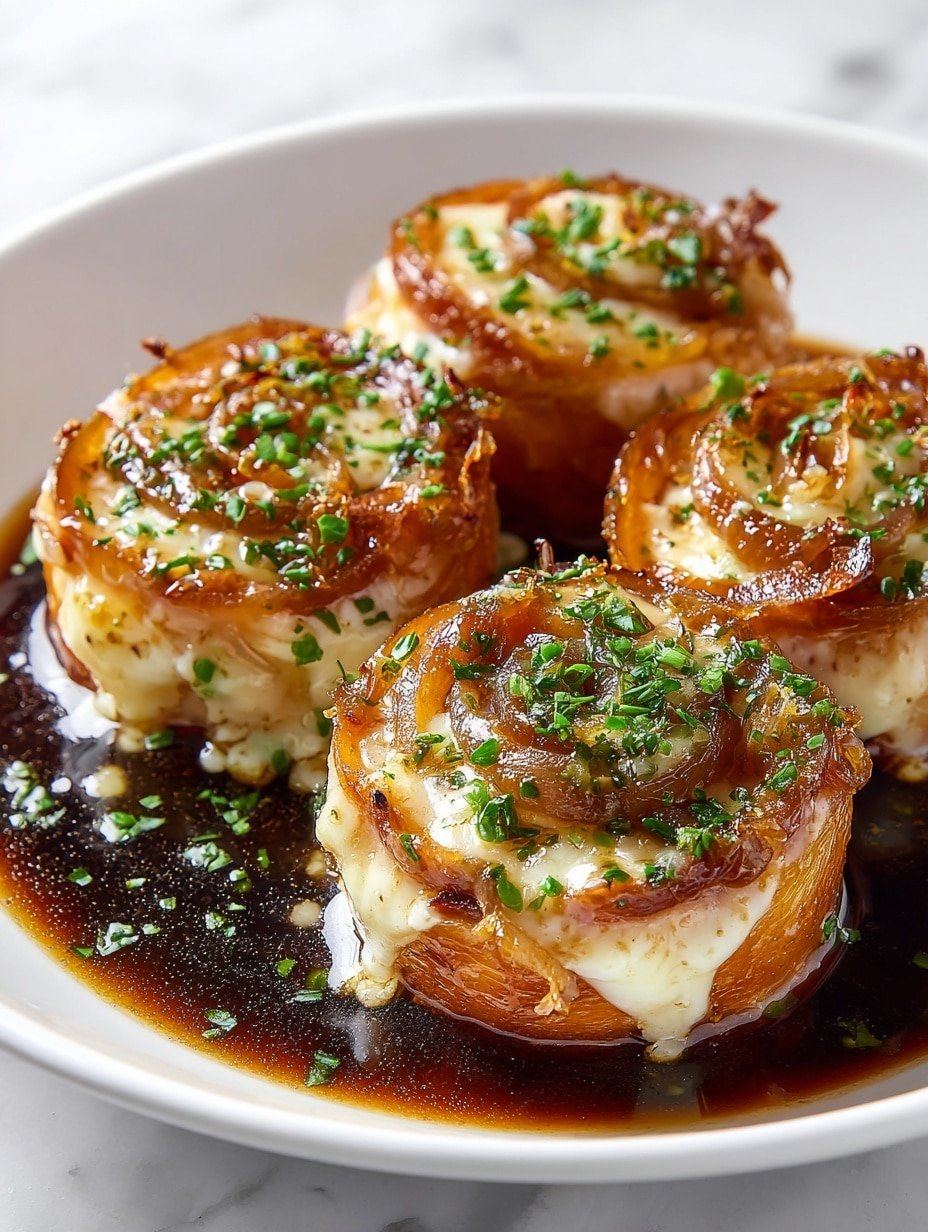 French Onion Steak Pinwheels Recipe - Article Image 2 — French Onion Steak Pinwheels, French Onion Steak Pinwheels recipe, savory steak pinwheels with caramelized onions, easy French onion steak appetizer, gourmet steak pinwheels