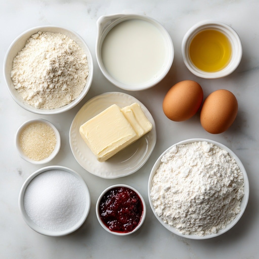 Jelly-Filled Donuts Recipe - Ingredients Image — Jelly-Filled Donuts, How to Make Jelly-Filled Donuts, Homemade Jelly Donuts, Classic Donuts with Jam Filling, Freshly Made Jelly Donuts