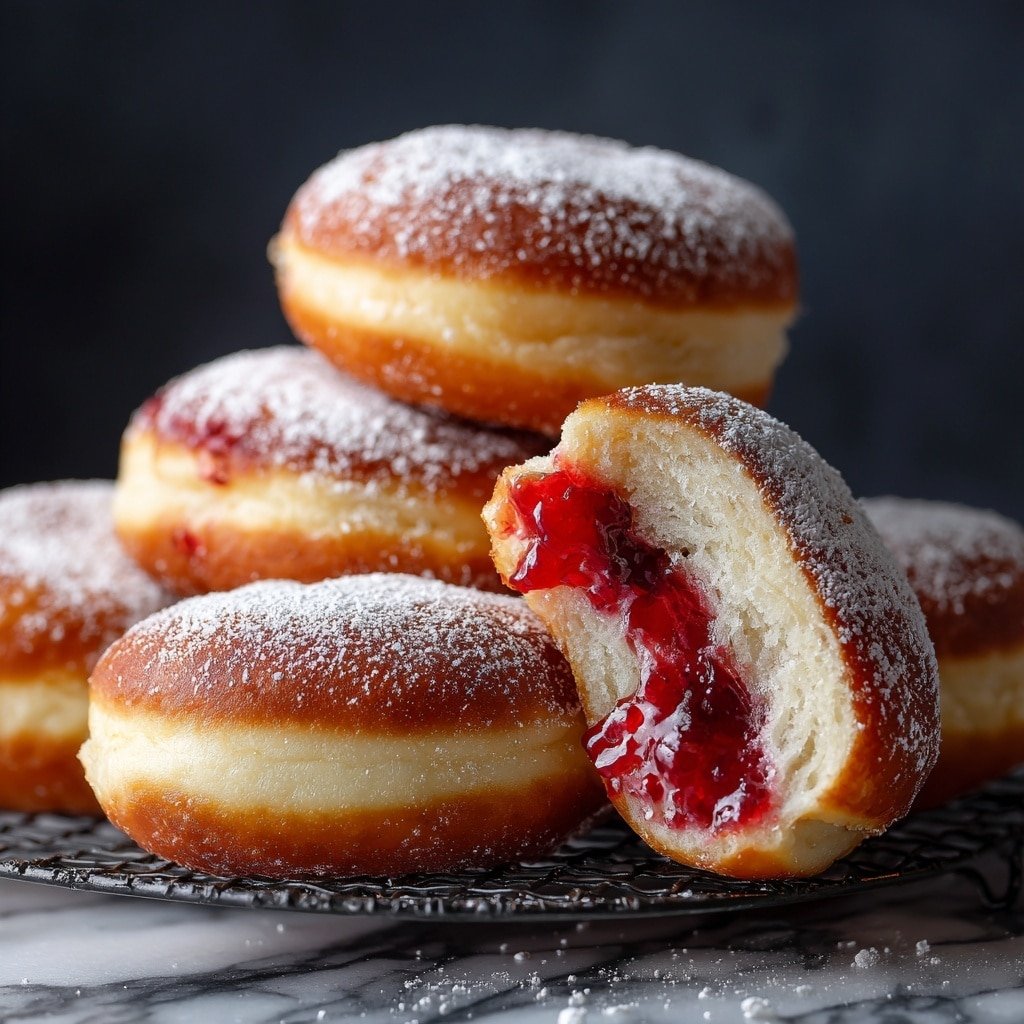Jelly-Filled Donuts Recipe - Article Image 1 — Jelly-Filled Donuts, How to Make Jelly-Filled Donuts, Homemade Jelly Donuts, Classic Donuts with Jam Filling, Freshly Made Jelly Donuts