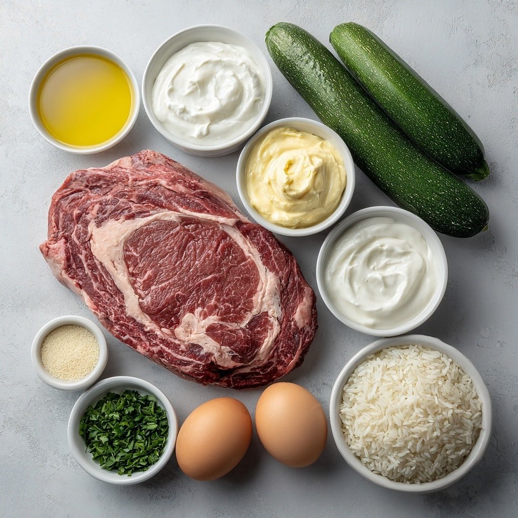 Grilled Steak Bowl with Herb Yogurt Sauce Recipe - Ingredients Image — Grilled Steak Bowl with Herb Yogurt Sauce, beef bowl recipes, easy steak dinner, healthy steak bowl, flavorful yogurt sauce