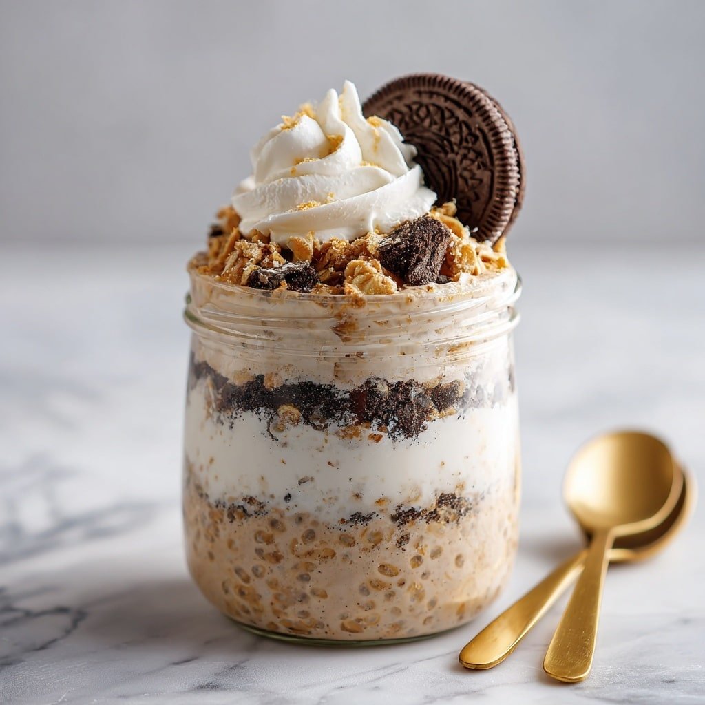 Oreo Overnight Oats Recipe - Article Image 1 — Oreo Overnight Oats, chocolate overnight oats, easy breakfast with Oreos, healthy oatmeal recipes, overnight oats with cookies