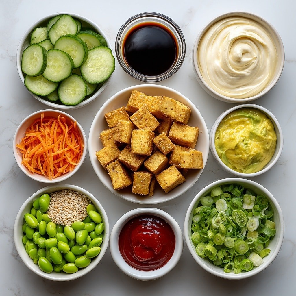 Creamy Asian Cucumber Salad Bowl Recipe - Ingredients Image — Creamy Asian Cucumber Salad Bowl, Asian cucumber salad, vegan cucumber salad, healthy Asian salad, Asian-inspired veggie bowl