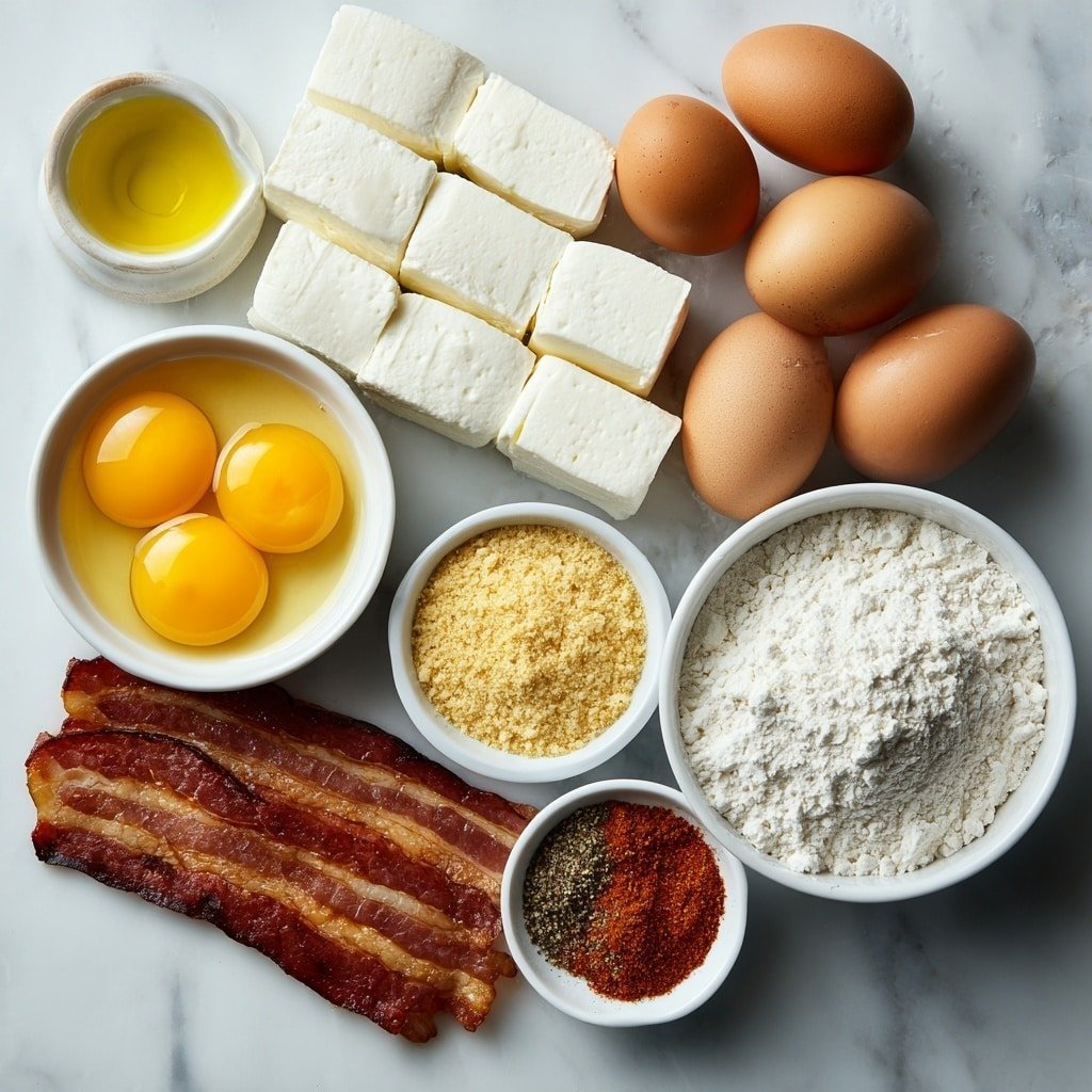 Crispy Bacon-Wrapped Mozzarella Sticks Recipe - Ingredients Image — Crispy Bacon-Wrapped Mozzarella Sticks, cheesy appetizer recipes, bacon appetizer ideas, homemade bacon-wrapped snacks, easy cheese and bacon bites