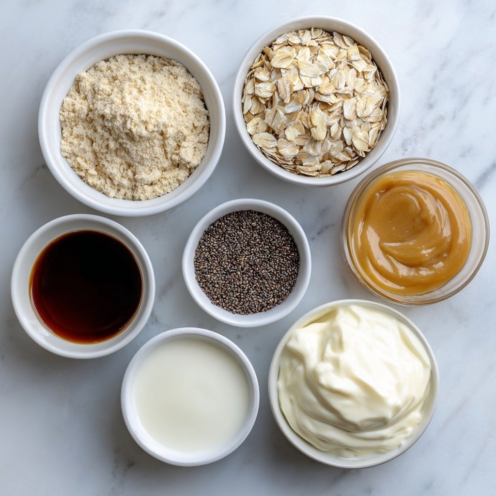 Caramel Macchiato Overnight Oats Recipe - Ingredients Image — Caramel Macchiato Overnight Oats, espresso overnight oats, coffee flavored breakfast, easy overnight oats recipe, caramel breakfast ideas