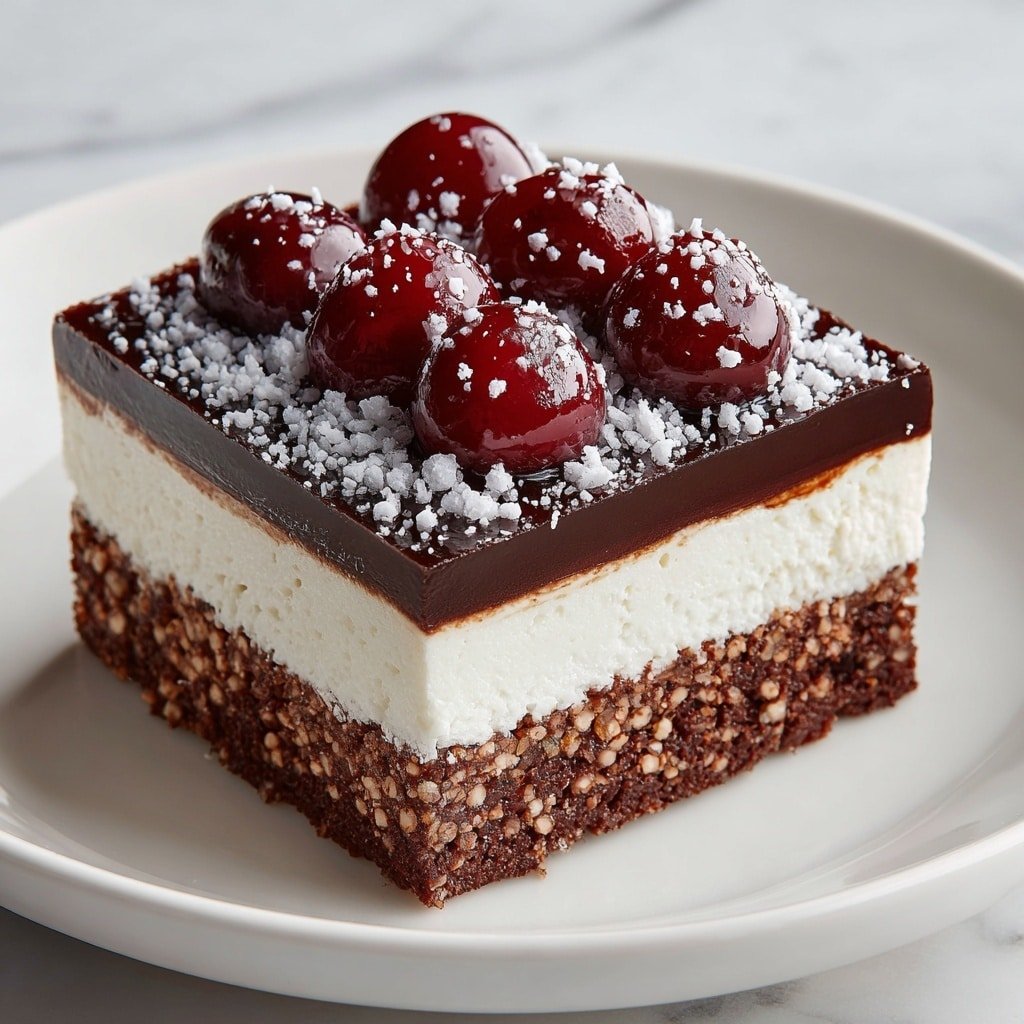 Cherry Chocolate Brownie Cheesecake Bars Recipe - Article Image 2 — Cherry Chocolate Brownie Cheesecake Bars, Chocolate Cherry Dessert, Fudgy Brownie Bars with Cherry Topping, No-Bake Cheesecake with Cherries, Decadent Cherry Chocolate Treats