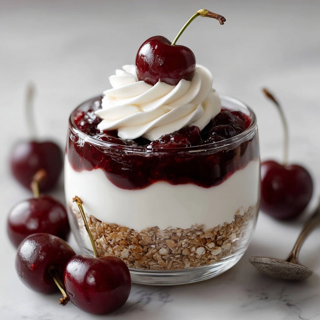 Cherry Crisp Recipe - Article Image 1 — Cherry Crisp Recipe, easy cherry crisp, baked cherry dessert, fruity dessert with oat topping, comforting cherry dessert