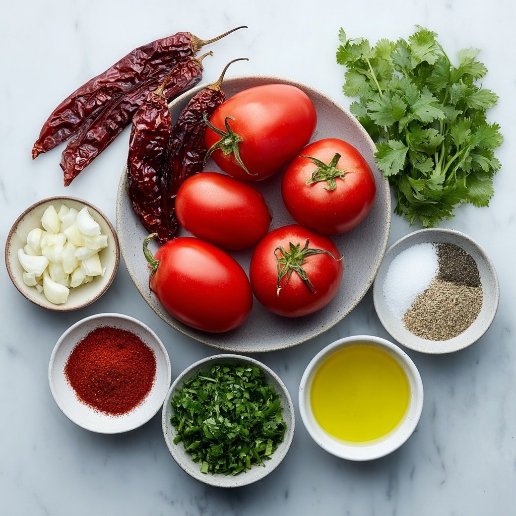 Mexican Salsa Roja Recipe - Ingredients Image — Mexican Salsa Roja, how to make Salsa Roja, homemade Mexican salsa, spicy tomato salsa, authentic Mexican sauce