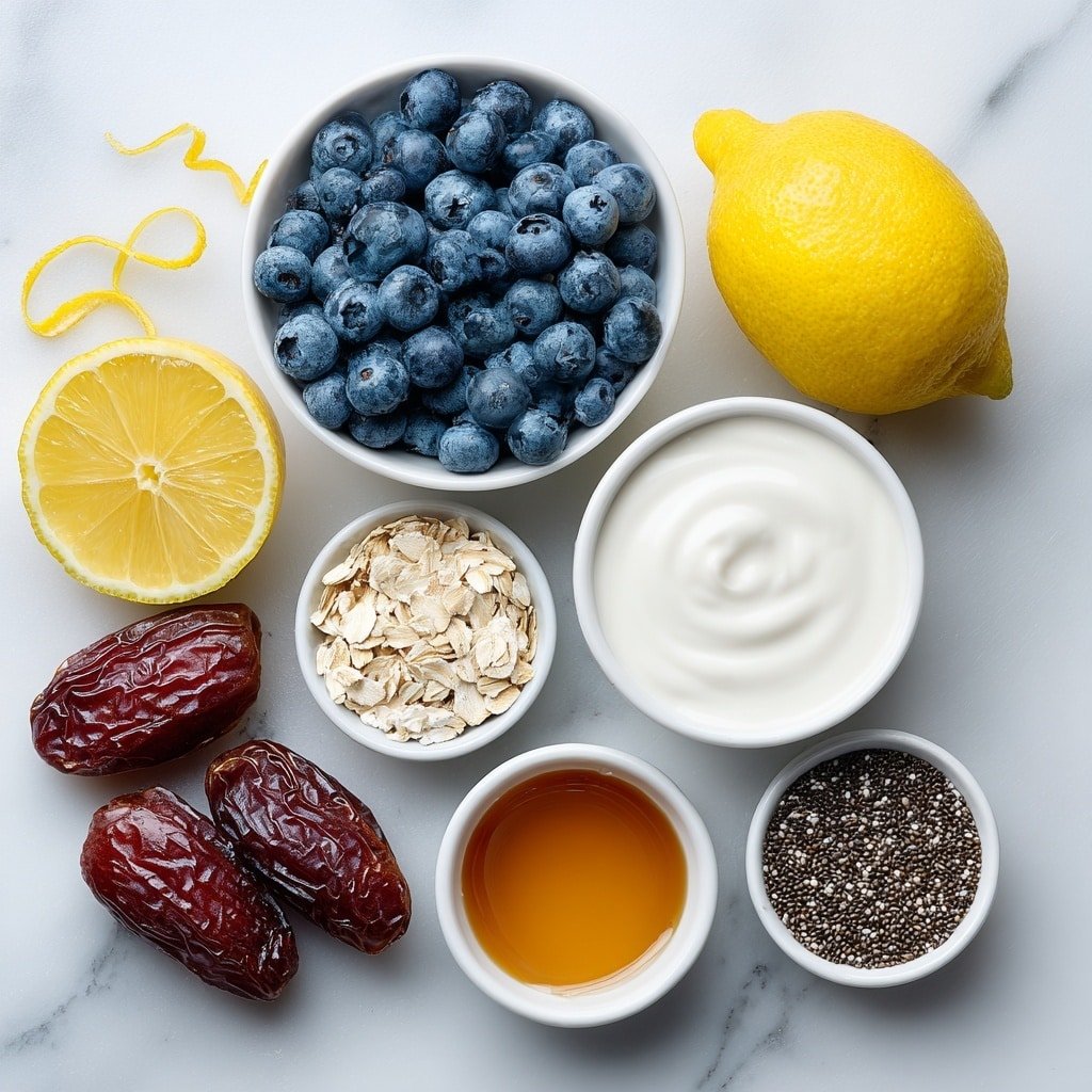 Blueberry Chia Pudding Recipe - Ingredients Image — Blueberry Chia Pudding, healthy blueberry chia pudding, easy chia pudding recipe, vegan blueberry breakfast, no-cook chia pudding