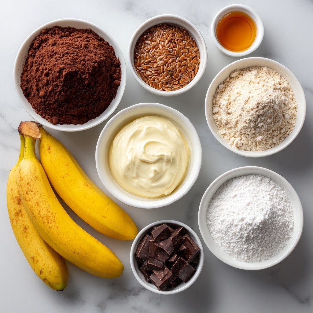 Double Chocolate Banana Bread Recipe - Ingredients Image — Double Chocolate Banana Bread, chocolate banana bread recipe, homemade chocolate banana loaf, easy double chocolate banana bread, rich banana bread with cocoa