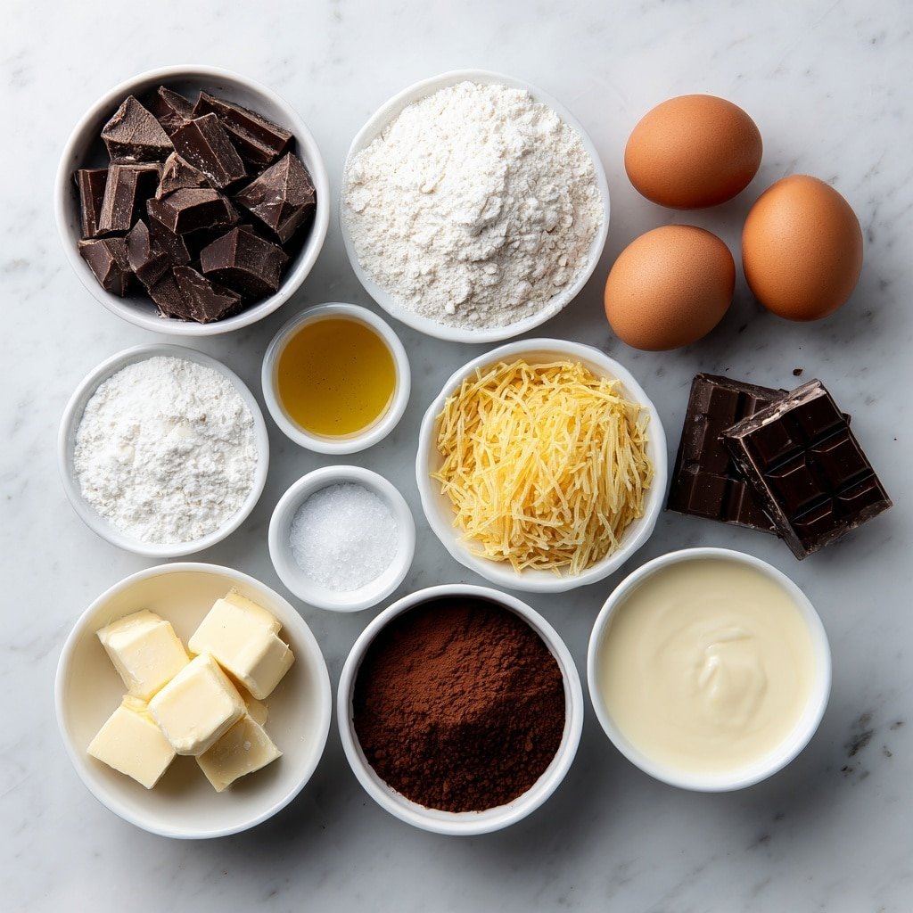 Dubai Chocolate Brownies with Pistachio Filling Recipe - Ingredients Image — Dubai Chocolate Brownies with Pistachio Filling, pistachio-filled chocolate brownies, Dubai desserts, pistachio pastry brownies, decadent chocolate and pistachio treat