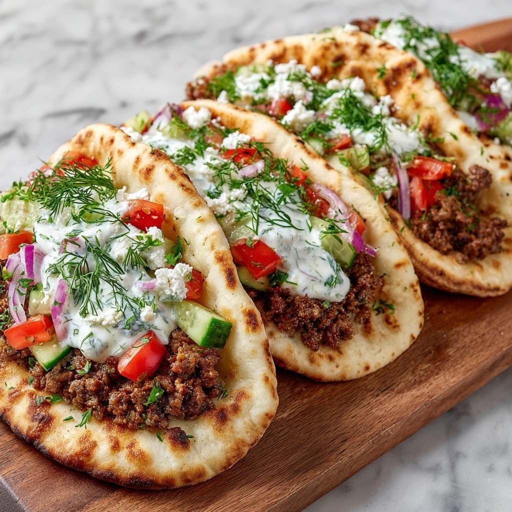 Greek Beef Wraps with Garlic Yogurt Sauce Recipe - Article Image 1 — Greek Beef Wraps with Garlic Yogurt Sauce, Greek Beef Wraps, Beef Wraps with Garlic Yogurt, Mediterranean Beef Wraps, Easy Greek Beef Dinner