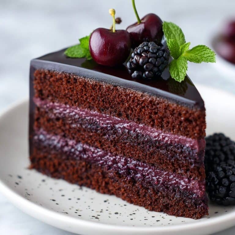 Dark Chocolate Blackberry Cake Recipe