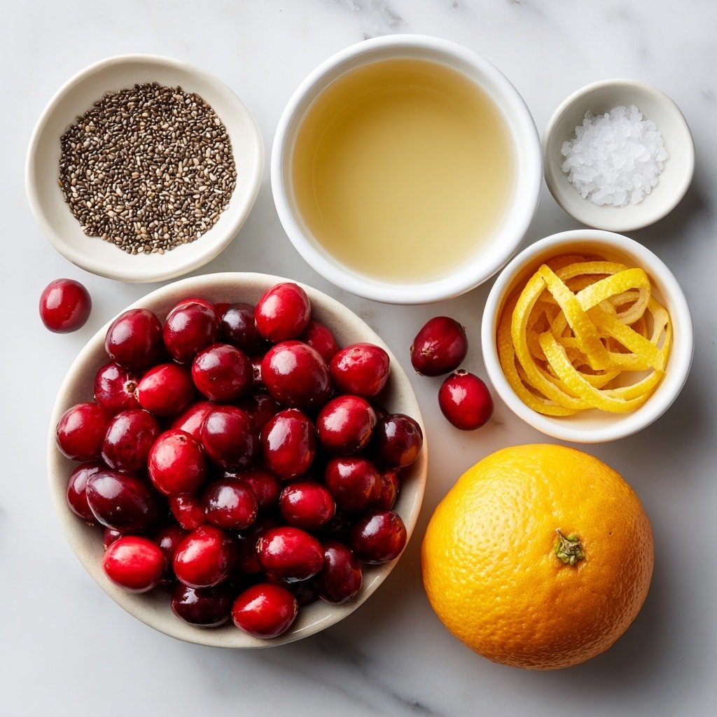 Healthy Cranberry Chia Sauce Recipe - Ingredients Image — Healthy Cranberry Chia Sauce, cranberry chia sauce recipe, healthy fruit sauce, holiday cranberry sauce, nutritious seed-based sauce