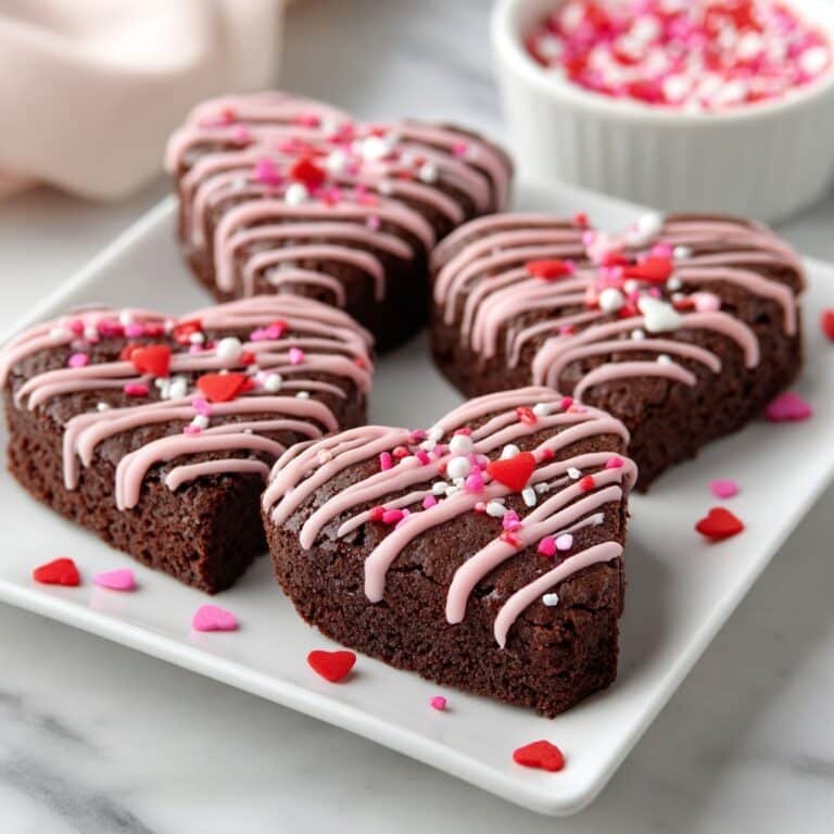 Heart-Shaped Brownies with Chocolate Chips Recipe